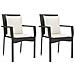 Set Da Pranzo Da Giardino 3 Pz Con Cuscini Nero In Polyrattan - Foto miniatura 7