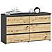 Cassettiera CL100, 6 cassetti, 100x35x57 cm, Colore Grigia Grafite e Quercia Artisan - Foto miniatura 1