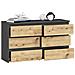 Cassettiera CL100, 6 cassetti, 100x35x57 cm, Colore Grigia Grafite e Quercia Artisan - Foto miniatura 2