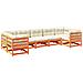 Set Divani Giardino 7 Pz Con Cuscini Marrone Cera Massello Pino - Foto miniatura 2