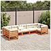 Set Divani Giardino 7 Pz Con Cuscini Marrone Cera Massello Pino - Foto miniatura 3