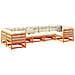 Set Divani Giardino 7 Pz Con Cuscini Marrone Cera Massello Pino - Foto miniatura 1