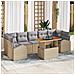 Set da Pranzo da Giardino da 8 Pezzi con Cuscini Beige Rattan Sintetico Acacia - Foto miniatura 2