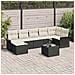 Set di Divani da Giardino  da 7 Pezzi con Cuscini in Rattan Polietilene Marrone, Divano da Giardino a 2 Posti  con Spazio e Cuscini in Rattan Polietilene Nero - Foto miniatura 2