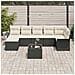Set di Divani da Giardino  da 7 Pezzi con Cuscini in Rattan Polietilene Marrone, Divano da Giardino a 2 Posti  con Spazio e Cuscini in Rattan Polietilene Nero - Foto miniatura 3