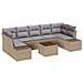 Set Divano da Giardino 8 Pezzi con Cuscini Beige Polyrattan - Foto miniatura 1