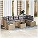 Set Divano da Giardino 8 Pezzi con Cuscini Beige Polyrattan - Foto miniatura 2