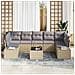 Set Divano da Giardino 8 Pezzi con Cuscini Beige Polyrattan - Foto miniatura 3