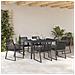 Set da Pranzo da Giardino 7 Pezzi in Acciaio Nero e Polyrattan - Foto miniatura 4