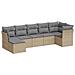 Set Divani da Giardino 7 pz con Cuscini Beige in Polyrattan - Foto miniatura 1