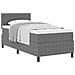 Letto con rete a doghe con materasso grigio chiaro 80x200 cm tessuto a coste - Foto miniatura 1