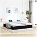 Struttura Letto Pouf senza Materasso Nero 160x200 cm in Velluto - Foto miniatura 3