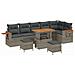 Set Divano da Giardino con cuscino 9 pcs Grigio Poly Rattan - Foto miniatura 1