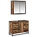 Set di mobili per il bagno 2 pcs Legno vecchio 80 x 33 x 60 cm - Foto miniatura 1