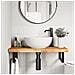 Ripiano a Parete per Lavabo in Acciaio e Massello di Acacia - Foto miniatura 3