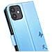 Custodia A Portafoglio Per Iphone 12 / 12 Pro Premium Design Fiori Farfalla, Blu Chiaro - Foto miniatura 4