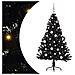 Albero di Natale artificiale con luci integrate Nero 150 cm PVC - Foto miniatura 1
