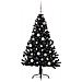 Albero di Natale artificiale con luci integrate Nero 150 cm PVC - Foto miniatura 2
