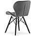 Sedia in velluto WAKO - Design moderno grigio con gambe nere x2 - Foto miniatura 5