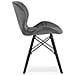 Sedia in velluto WAKO - Design moderno grigio con gambe nere x2 - Foto miniatura 6