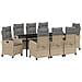 Set da Pranzo per Giardino con cuscino 9 pcs Beige polyrattan - Foto miniatura 1
