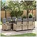 Set da Pranzo per Giardino con cuscino 9 pcs Beige polyrattan - Foto miniatura 2