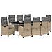 Set da Pranzo per Giardino con cuscino 9 pcs Beige polyrattan - Foto miniatura 3