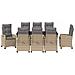 Set da Pranzo per Giardino con cuscino 9 pcs Beige polyrattan - Foto miniatura 7