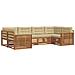 Set divani 6 pcs Naturale e Beige Legno di Acacia Massello - Foto miniatura 1
