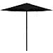 Ombrello da giardino 230 x 230 cm Poliestere Rettangolare Nero - Foto miniatura 1