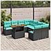 Set da Pranzo per Giardino con cuscino 9 pcs Nero e Verde acqua - Foto miniatura 3