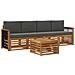 Set di divani da esterno con cuscino 5 pcs Naturale e Antracite - Foto miniatura 1