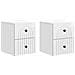 Mobiletto da notte a muro 2 pcs Bianco Lucido 33 x 34,5 x 40 cm - Foto miniatura 1