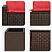 Set di divani 8 pz Marrone e Rosso Rattan sintetico e Acciaio - Foto miniatura 5
