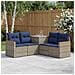 Set di divani 5 pz Grigio e Blu Navy Rattan sintetico e Acciaio - Foto miniatura 3