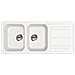 Lavello LZ116B 2 Vasche con Gocciolatoio Dimensioni 116 x 50 cm Colore Bianco Serie Rigae - Foto miniatura 4