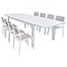 Set Tavolo Giardino Rettangolare Allungabile 200/300 X 100 Con 8 Sedie In Alluminio Bianco E Textilene Da Esterno - Foto miniatura 1