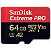 MicroSDXC Extreme PRO 64 GB UHS-I Adattatore 200 MB /s CL10 Colore Nero /Roso - Foto miniatura 3
