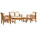 Set Divani Da Giardino 4pz Con Cuscini In Legno Massello Acacia - Foto miniatura 3