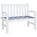 Cuscino Panca Giardino Bianco E Blu 100x50x3 Cm Tessuto Oxford - Foto miniatura 3