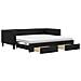 Divano Letto Estraibile Con Cassetti Nero 100x200 Cm In Tessuto - Foto miniatura 1
