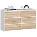 Cassettiera CL100, 6 cassetti, 100x35x57 cm, Colore Bianco e Sonoma Quercia - Foto miniatura 1