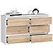 Cassettiera CL100, 6 cassetti, 100x35x57 cm, Colore Bianco e Sonoma Quercia - Foto miniatura 2