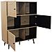 Mobile Credenza Da Interno Soggiorno In Legno Nobilitato Bilaminato Con Struttura E Ripiani Neri Linea Classic - Foto miniatura 2