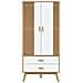 Armadio Olden Bianco E Marrone 76,5x53x172 Cm Massello Di Pino - Foto miniatura 5