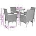 Set da Pranzo da Giardino 5 pz con Cuscini Polyrattan e Vetro - Foto miniatura 6