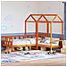 Set Dormeuse Con Tetto Marrone Cera 80x200 Cm Massello Pino - Foto miniatura 1