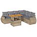 Set Divani Da Giardino 7 Pz Con Cuscini Beige In Polyrattan - Foto miniatura 2