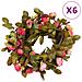 Ghirlande Fiori Artificiali Natale 6 Pz Rosé 215 Cm - Foto miniatura 1