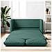 Divano Letto da Terra 2 in 1 Verde Scuro 112x174x55 cm Tessuto - Foto miniatura 2